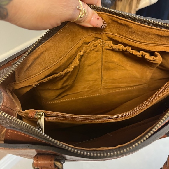 Patricia Nash Heritage‎ Angela Double-Compartment Leather Satchel Handbag - Picture 11 of 16